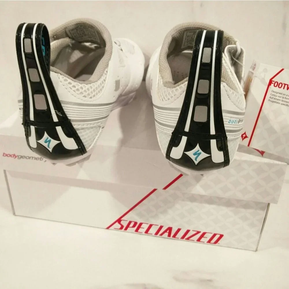 NWB Specialized Trivent Triathlon Cycling Shoes White Aqua 6.5 - Picture 10 of 14